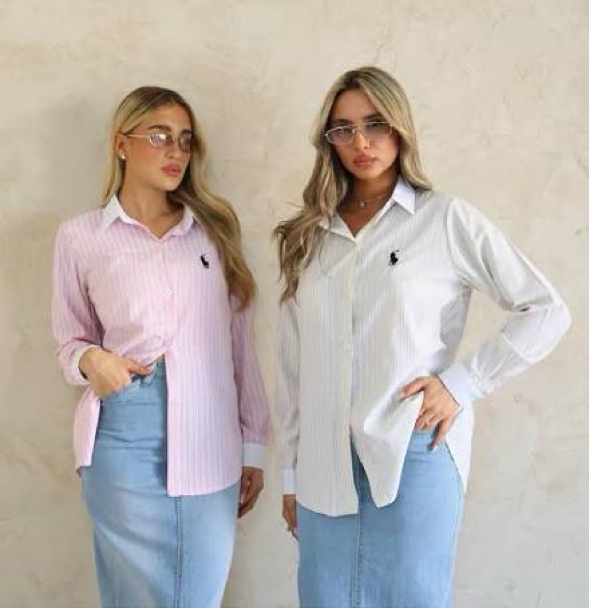Ralph Lauren Long shirt for women white and pink